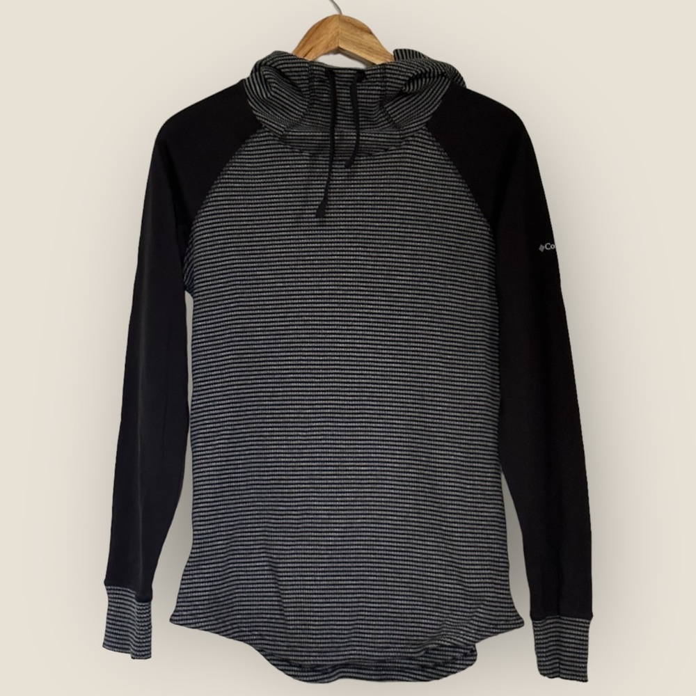 Columbia Black/Gray Hooded Pullover Sweatshirt (L)